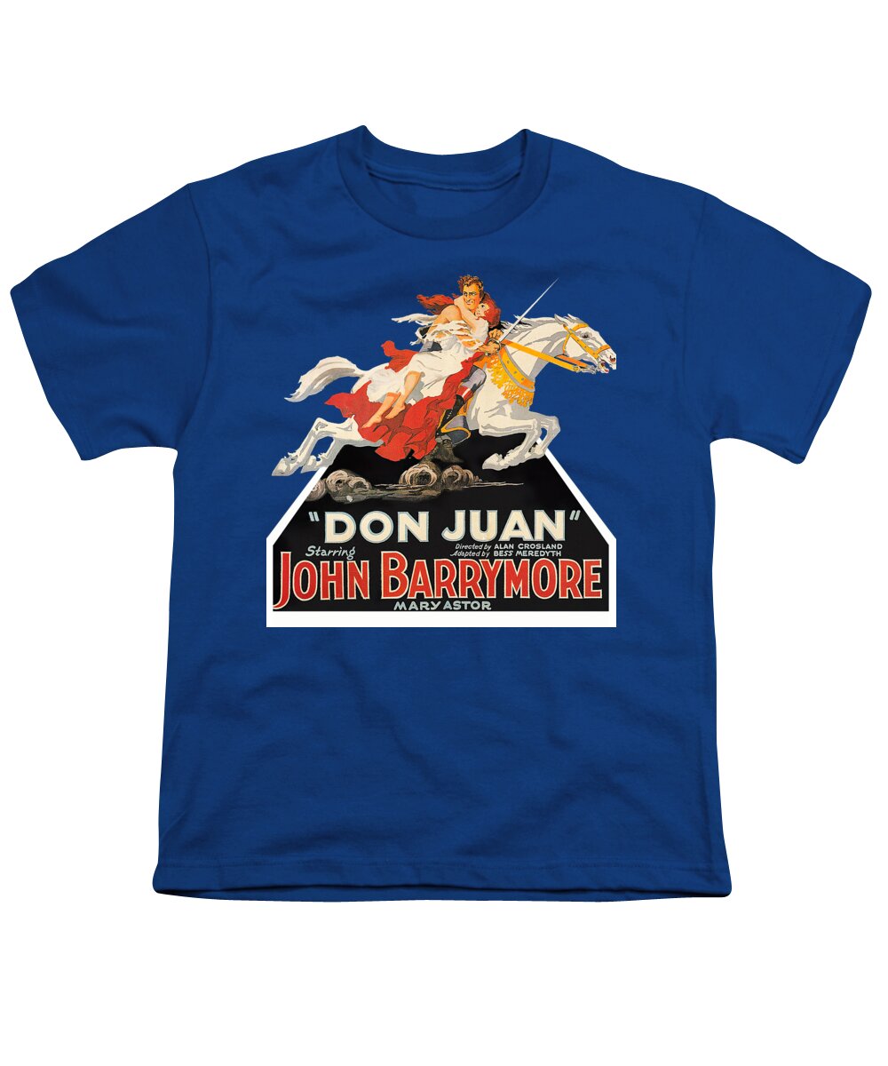 Don Youth T-Shirt featuring the mixed media ''Don Juan'', 1926 - 3d movie poster by Movie World Posters