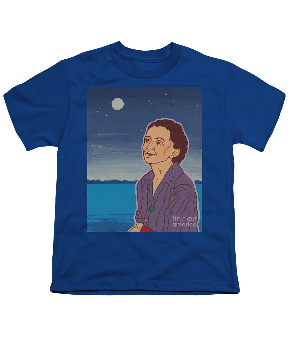 Environmental Prophet Rachel Carson Youth T-Shirt featuring the painting Environmental Prophet Rachel Carson -after the artist Hiroshige by William Hart McNichols