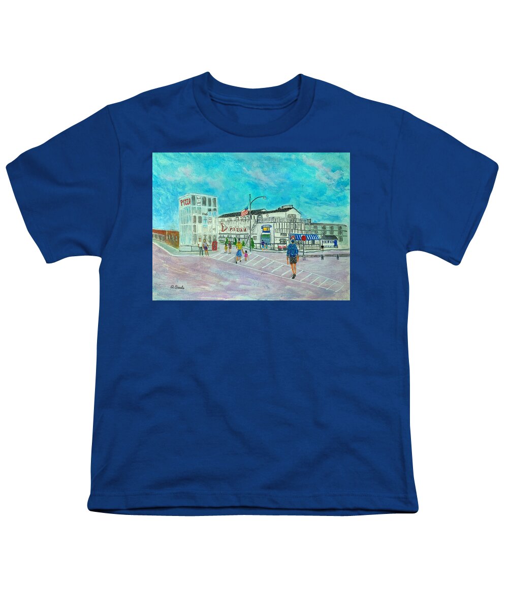 Hampton Beach Youth T-Shirt featuring the painting Hampton Beach Memories by Anne Sands