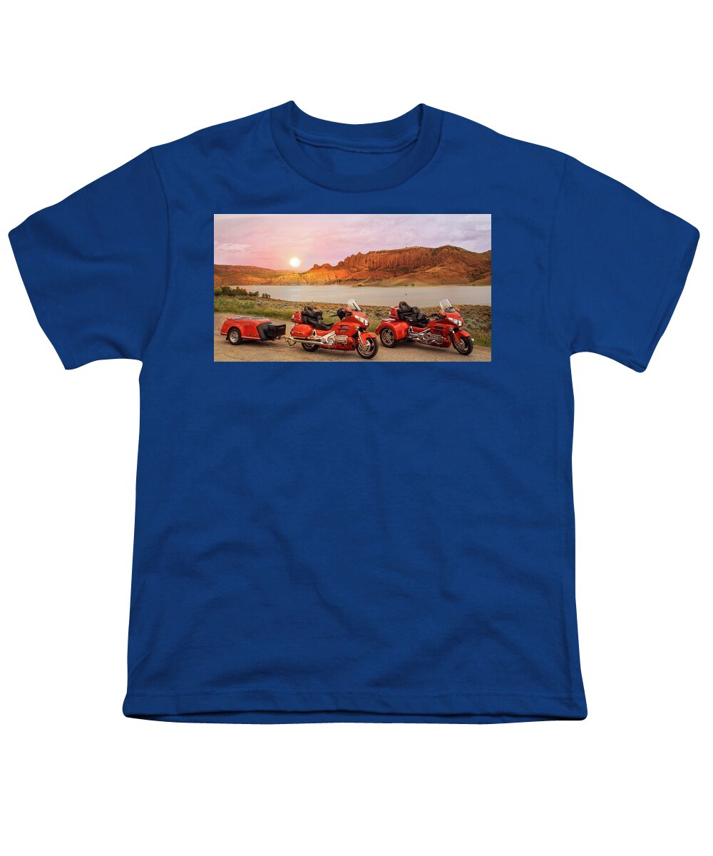 Goldwing Youth T-Shirt featuring the photograph Honda Goldwing Bike Trike and Trailer by Patti Deters
