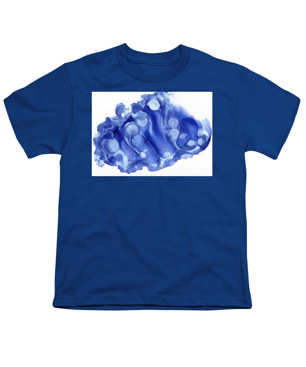 Alcohol Ink Youth T-Shirt featuring the painting Ice Crystals by Christy Sawyer