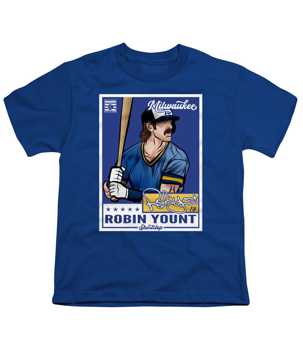 Robin Yount Throwback Card Youth T-Shirt by Kelvin Kent - Pixels
