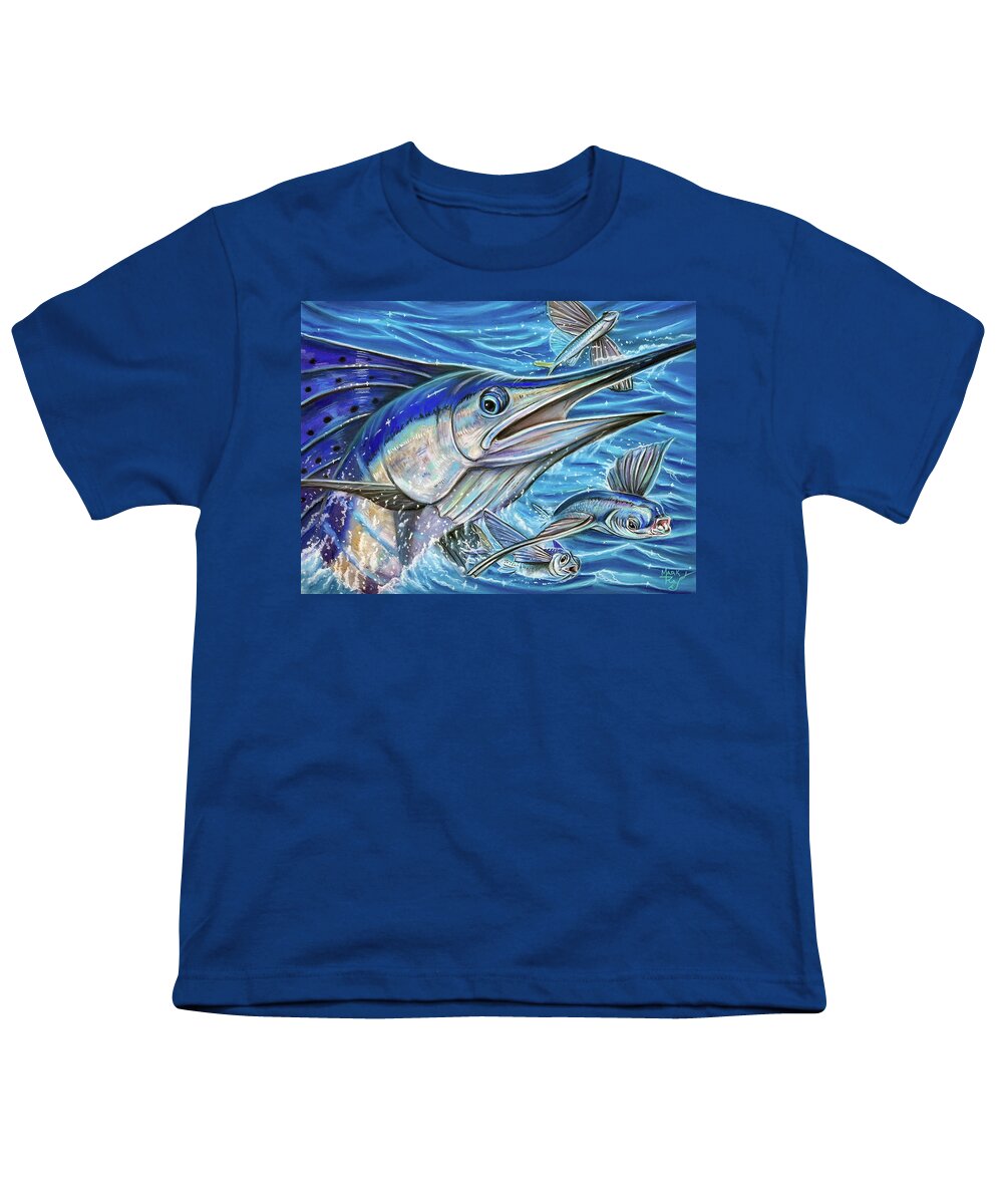 Sailfish Youth T-Shirt featuring the painting Sails Force by Mark Ray