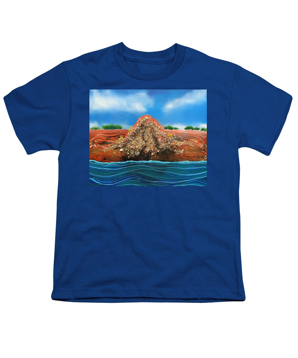 Shell Mound Youth T-Shirt featuring the painting Shell Mound by Joan Stratton