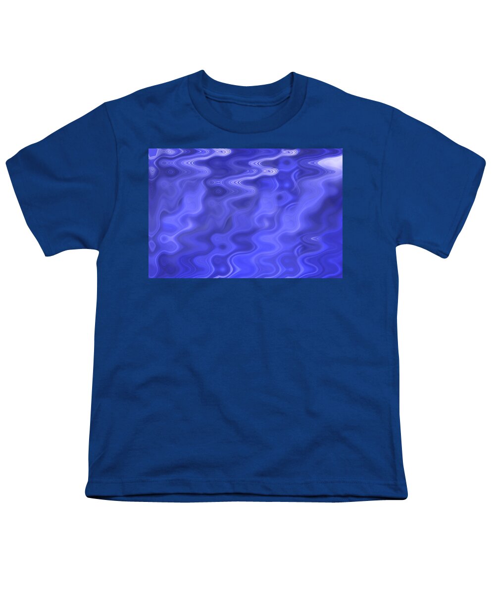 Abstract Youth T-Shirt featuring the photograph The blue ripple textured background by Severija Kirilovaite