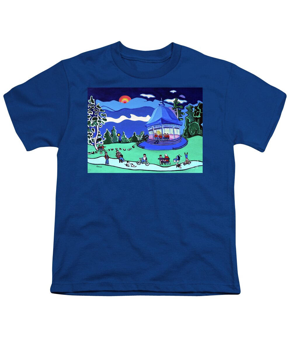 Bandstand Band Youth T-Shirt featuring the painting The Town Bandstand by Joyce Gebauer