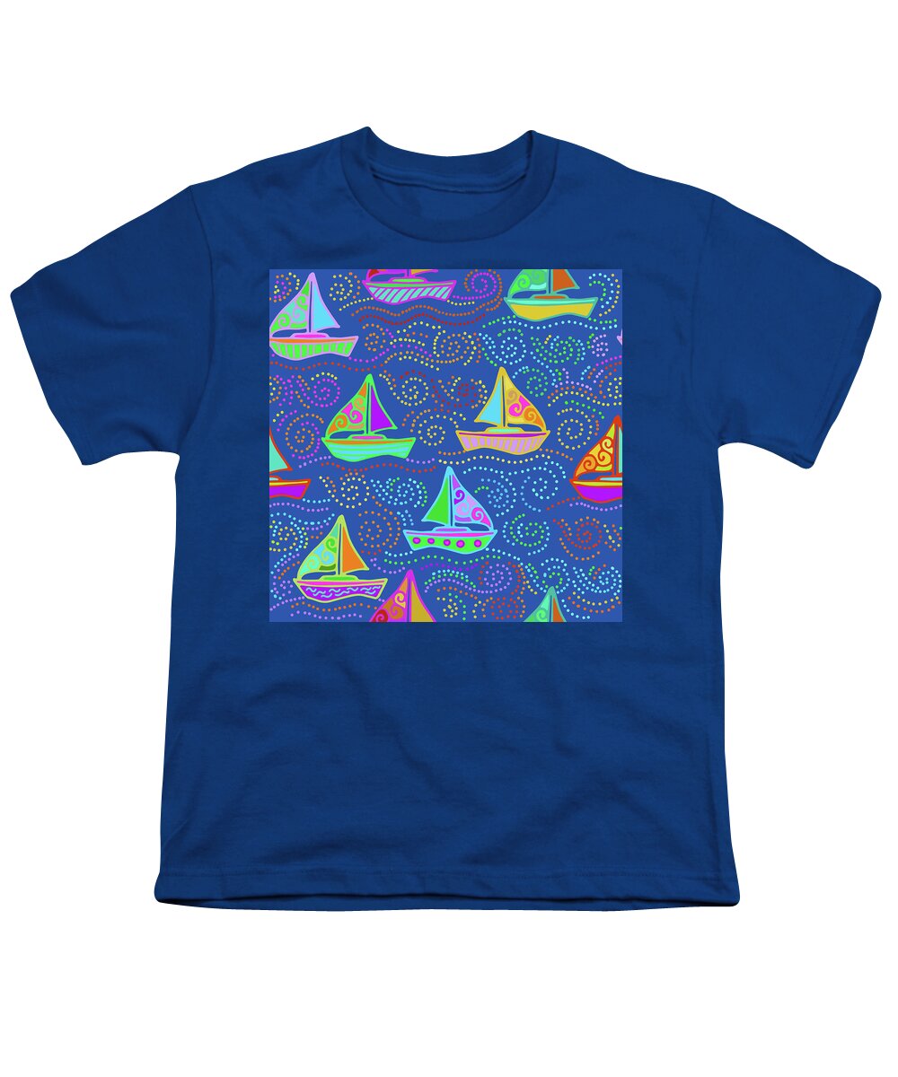 Yacht Racing Youth T-Shirt featuring the digital art Whatever Floats Your Boat by Vagabond Folk Art - Virginia Vivier