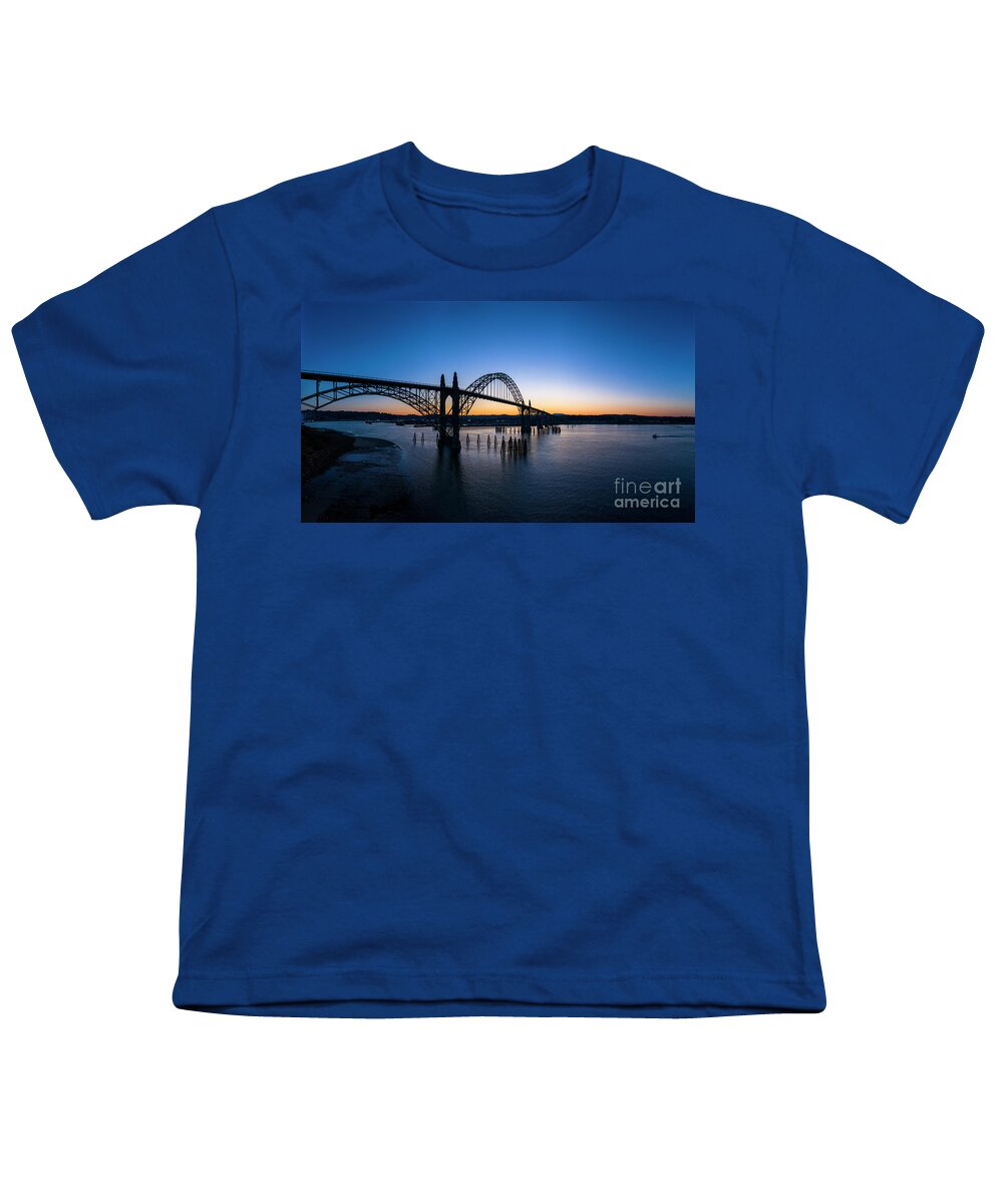 Yaquina Bay Bridge Newport Oregon Youth T-Shirt featuring the photograph Yaquina Bay Bridge Newport Oregon by Dustin K Ryan