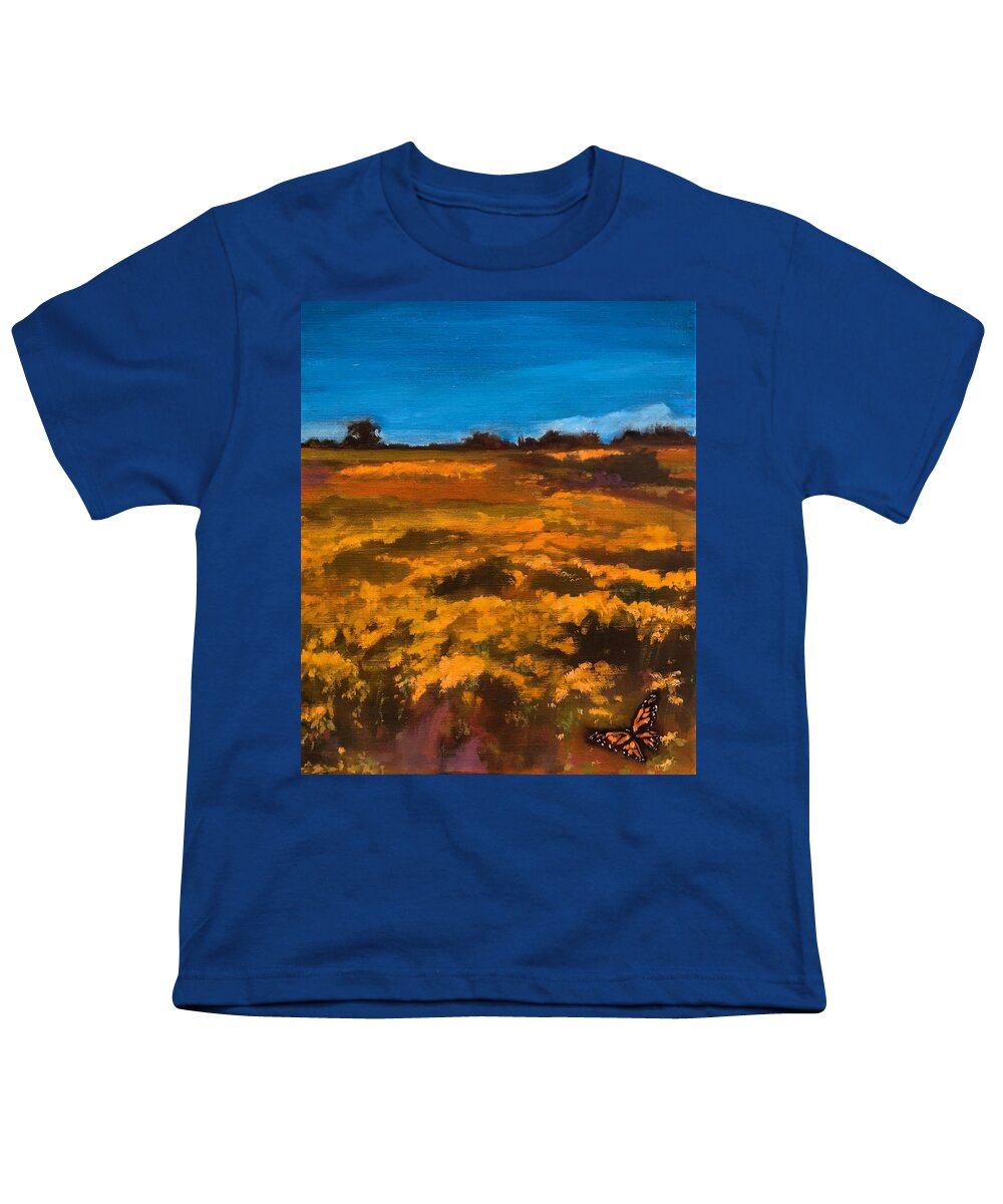 Yellow Youth T-Shirt featuring the painting Yellow Field by Rebecca Jacob