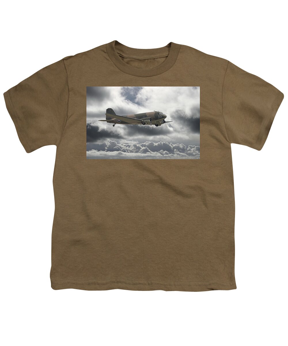 Aircraft Youth T-Shirt featuring the digital art  DC3 Dakota  Workhorse by Pat Speirs