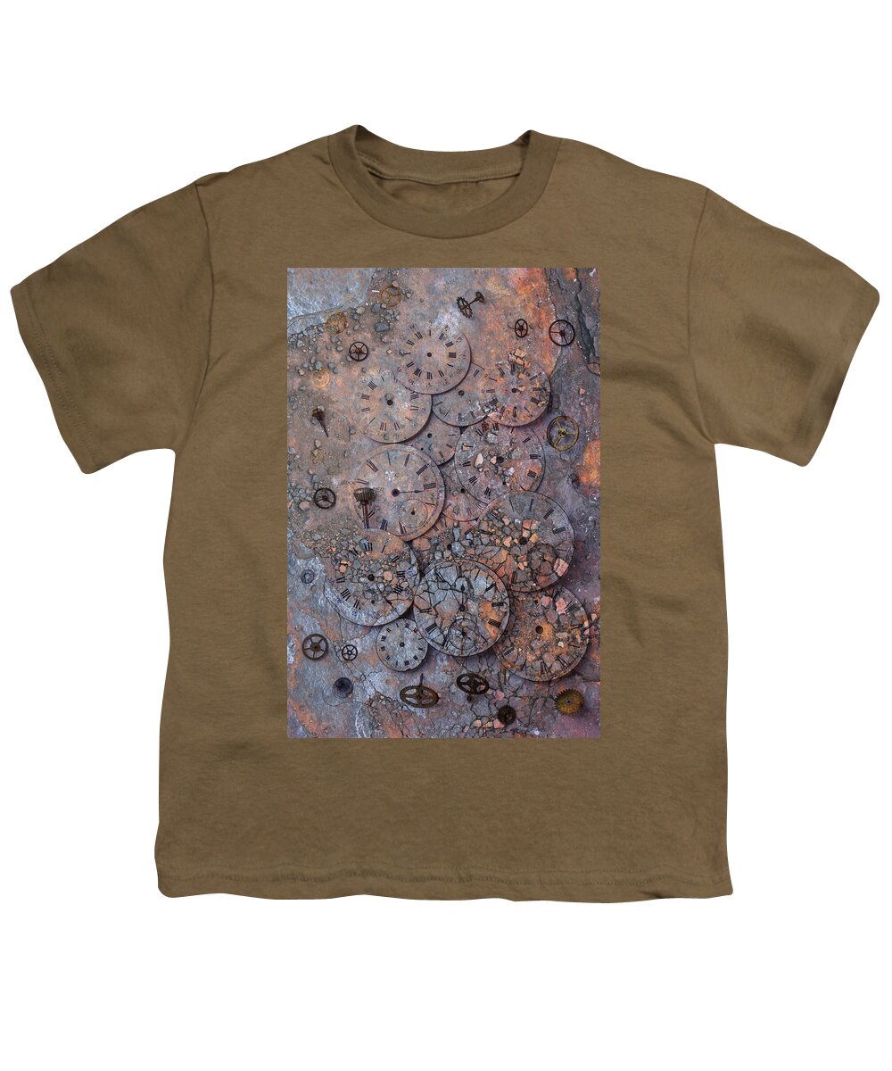 Time Youth T-Shirt featuring the photograph Watch Faces Decaying by Garry Gay