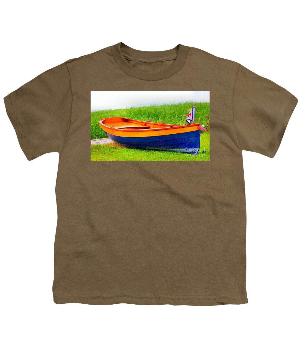 Row Boat Youth T-Shirt featuring the photograph Wood Row Boat by Judy Palkimas