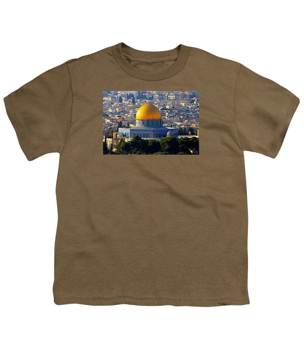 Dome Youth T-Shirt featuring the photograph Dome of the Rock #1 by Stephen Stookey