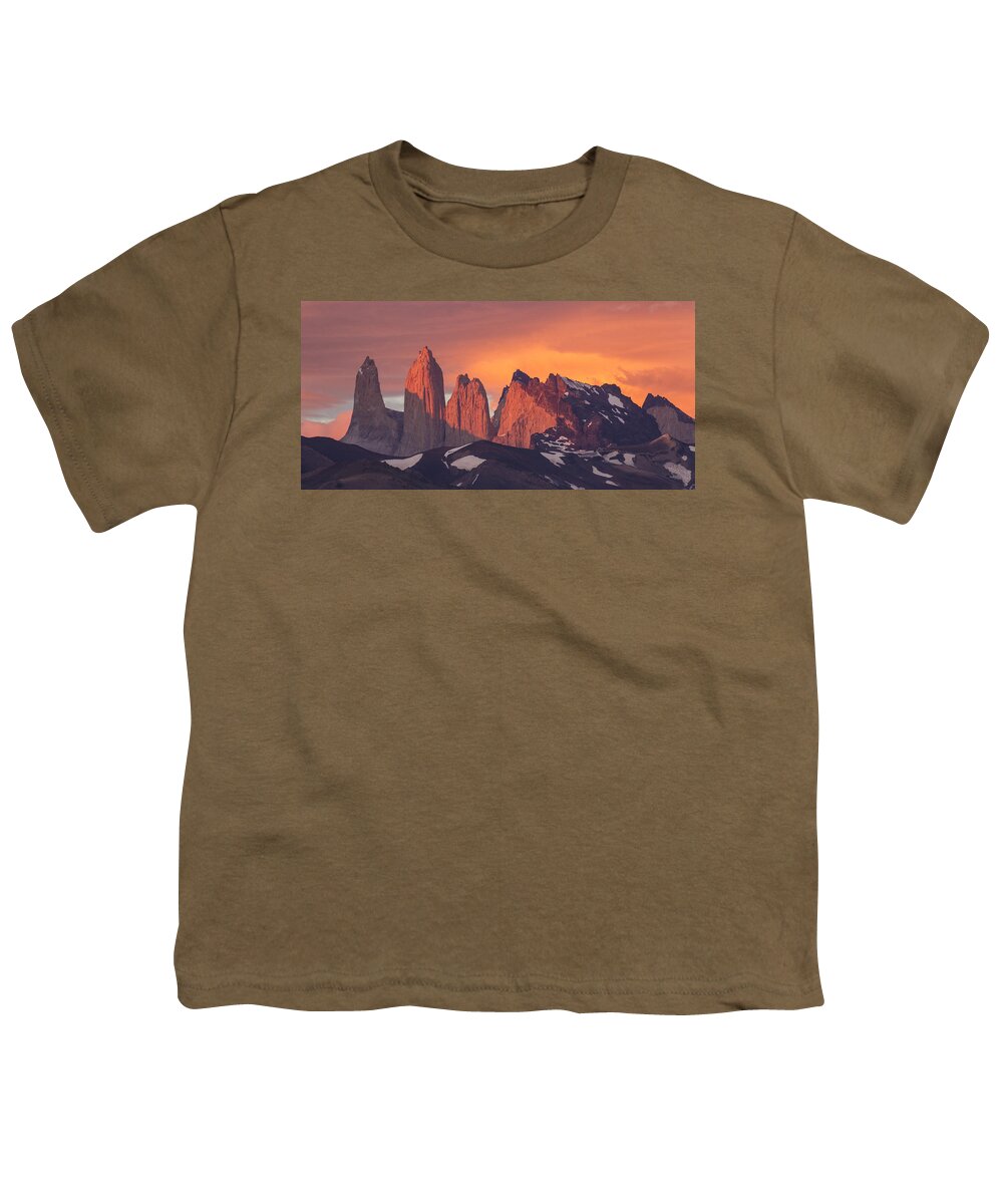 Feb0514 Youth T-Shirt featuring the photograph Sunrise Torres Del Paine Np Chile #1 by Matthias Breiter