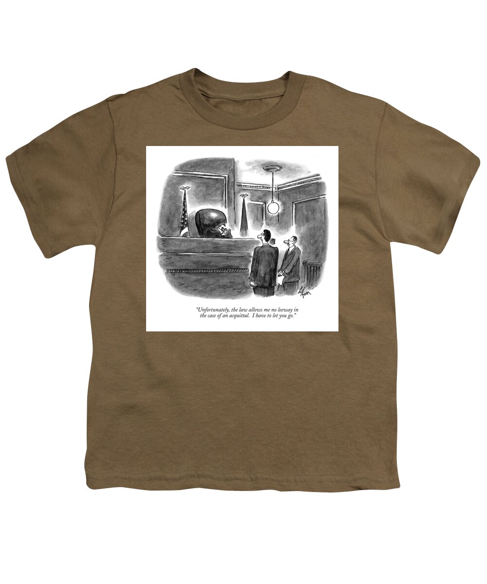 Acquittal Youth T-Shirt featuring the drawing Unfortunately #1 by Frank Cotham