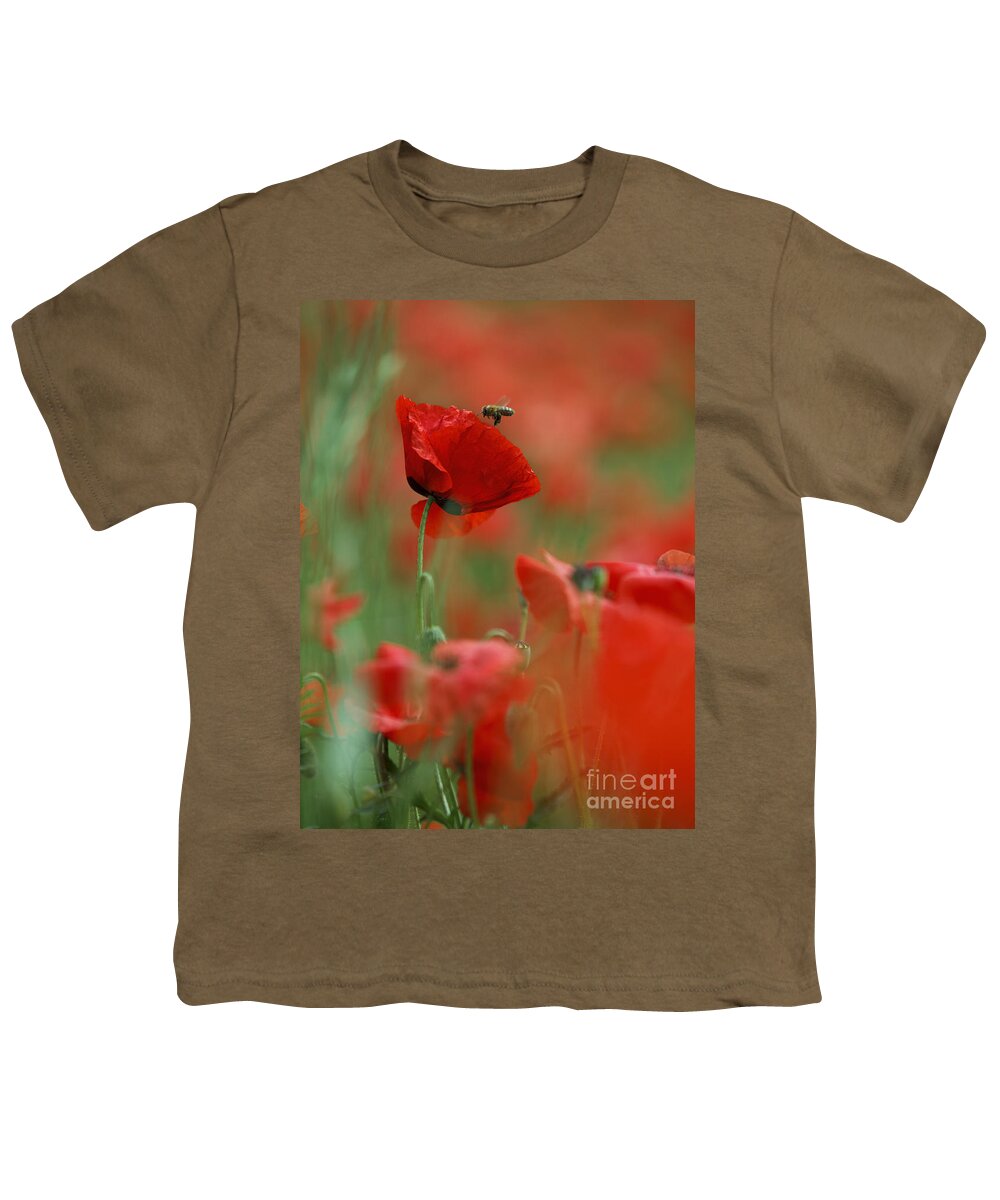 Poppy Youth T-Shirt featuring the photograph Red Poppy Flowers #12 by Nailia Schwarz