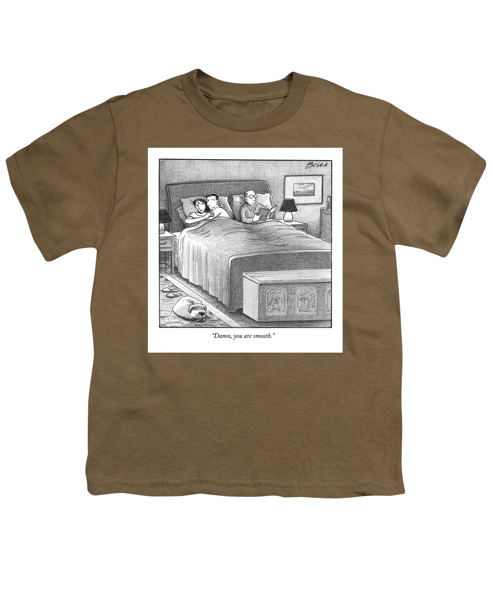 Adultery Youth T-Shirt featuring the drawing Damn, You Are Smooth by Harry Bliss