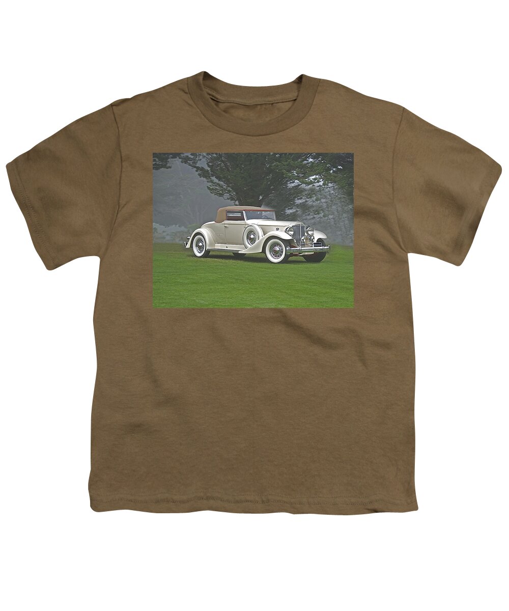  Art Youth T-Shirt featuring the photograph 1930's Packard Convertible Coupe by Dave Koontz