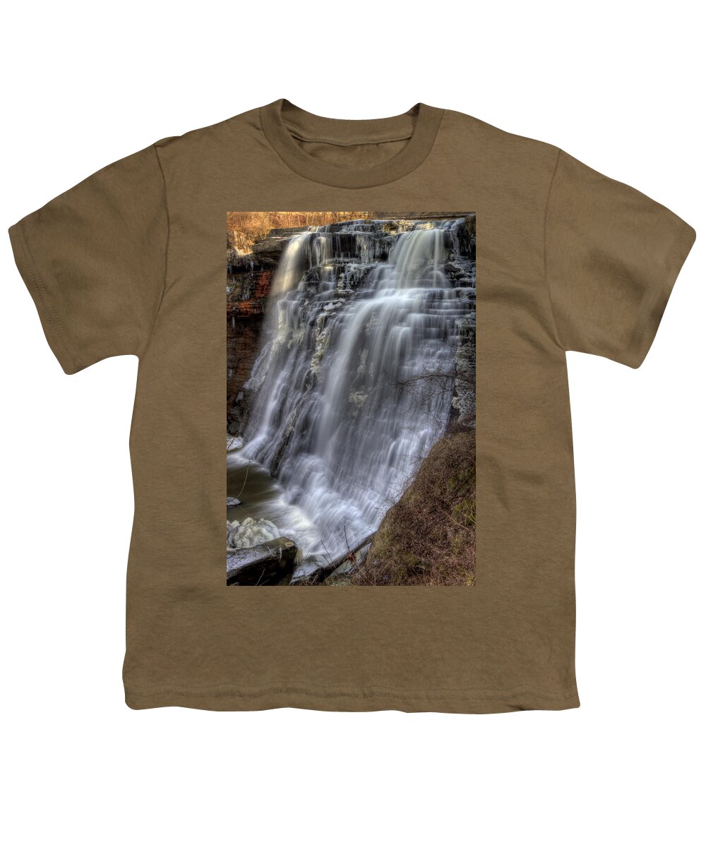 Waterfall Youth T-Shirt featuring the photograph Brandywine Falls #2 by David Dufresne