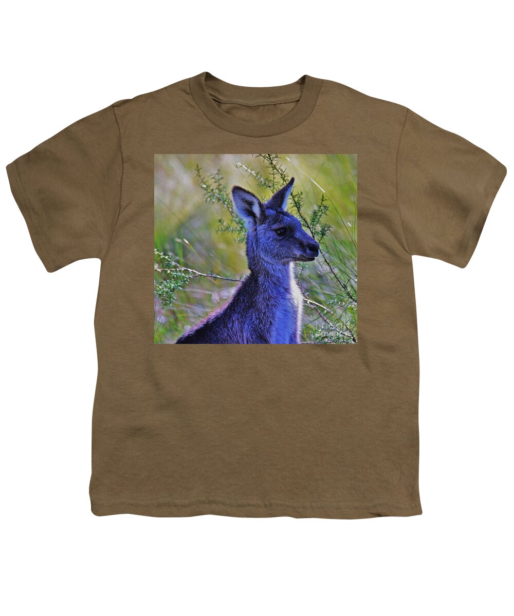 Blair Stuart Youth T-Shirt featuring the photograph Eastern Grey Kangaroo #2 by Blair Stuart