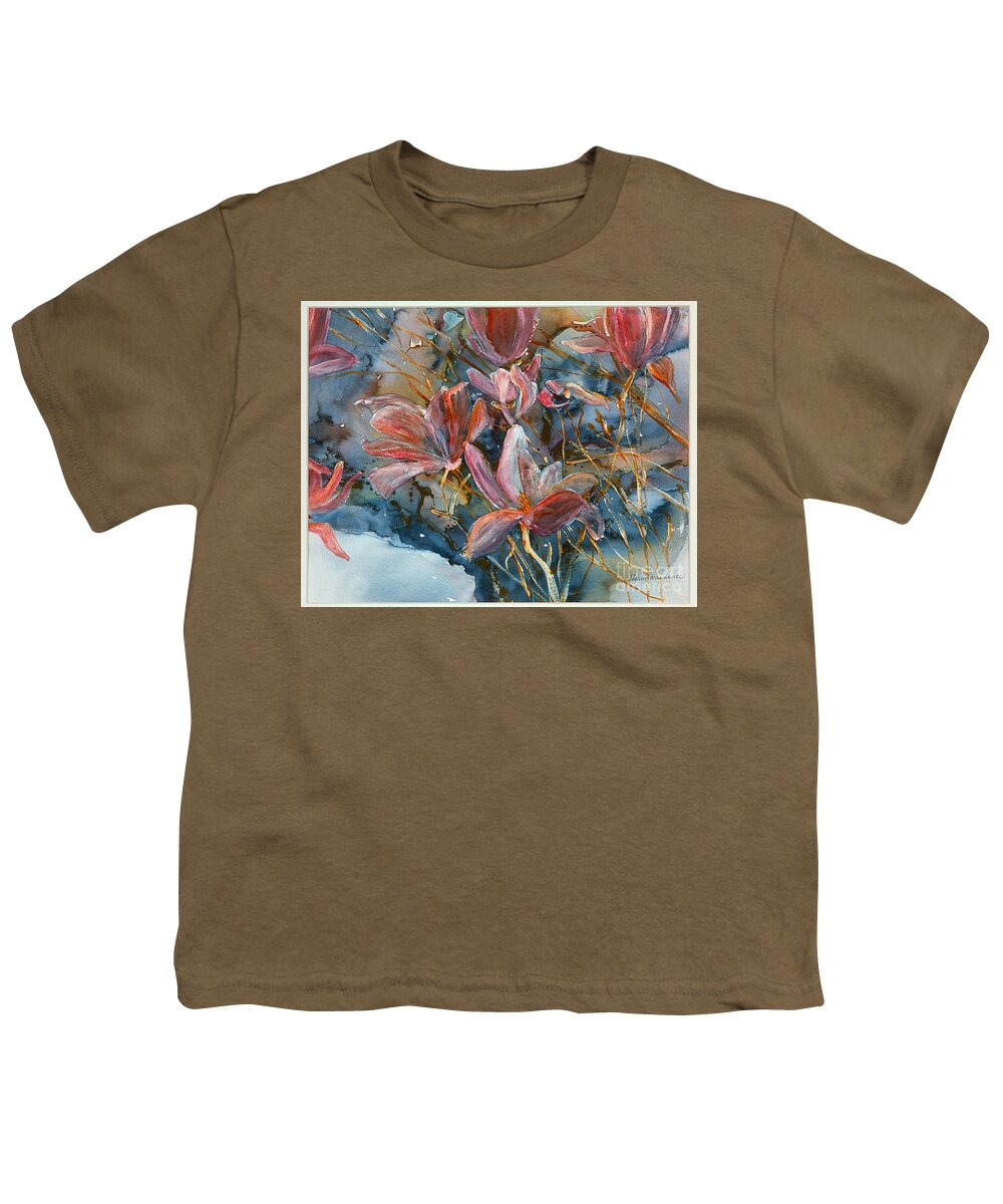 Magnolias Youth T-Shirt featuring the painting Magnolias #2 by Sherry Harradence