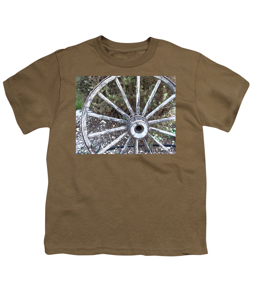 Western Youth T-Shirt featuring the photograph Wagon Wheel Study 2 #2 by Sylvia Thornton