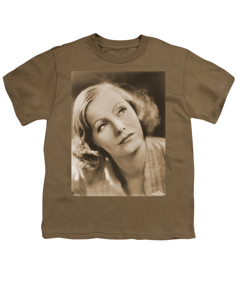 Entertainment Youth T-Shirt featuring the photograph Greta Garbo, Hollywood Movie Star by Photo Researchers