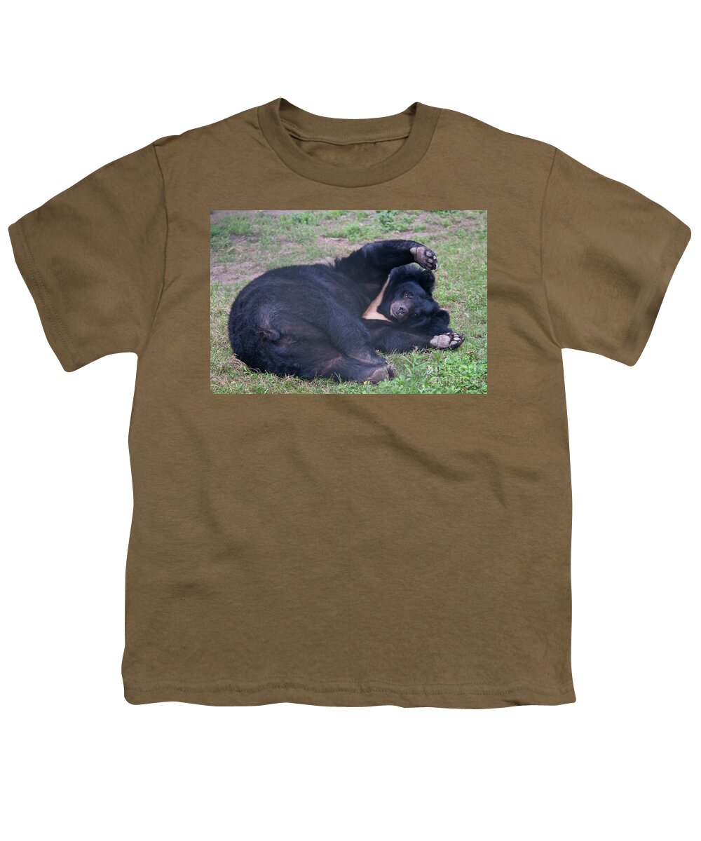 Nature Youth T-Shirt featuring the photograph Asian Black Bear #5 by Mark Newman