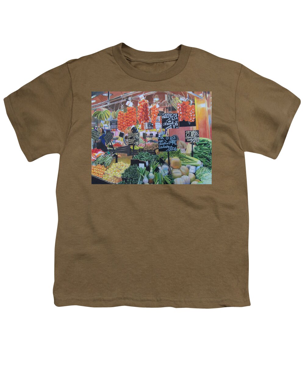 Greengrocer Youth T-Shirt featuring the mixed media Cornucopia by Constance Drescher