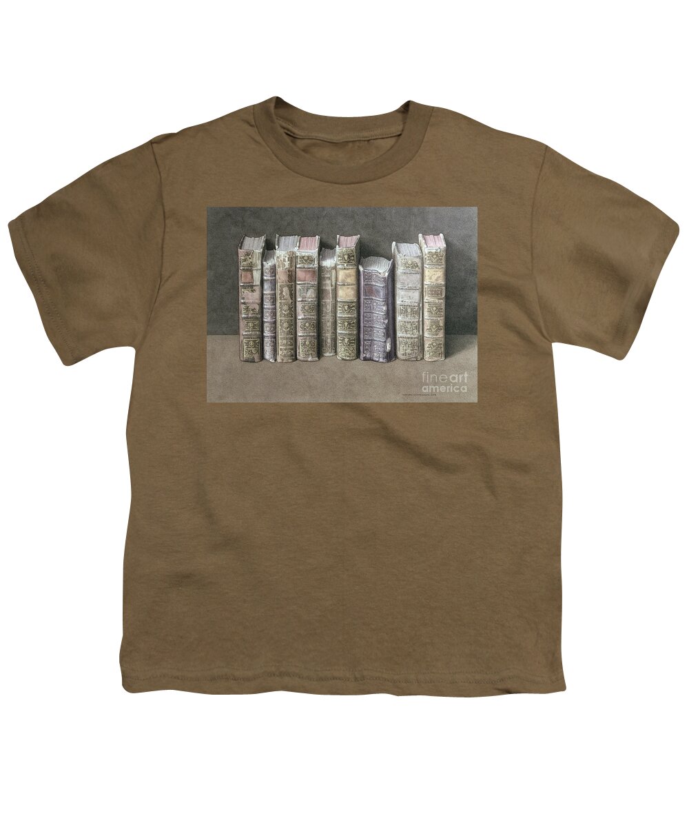 Books Youth T-Shirt featuring the painting A Fine Library by Jonathan Wolstenholme