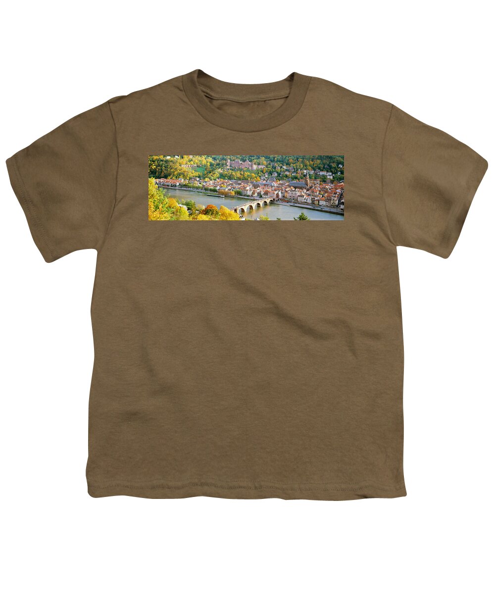Photography Youth T-Shirt featuring the photograph Aerial View Of A City At The Riverside by Panoramic Images