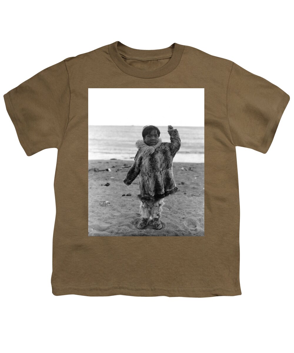 1906 Youth T-Shirt featuring the photograph Alaska Eskimo Child by Granger