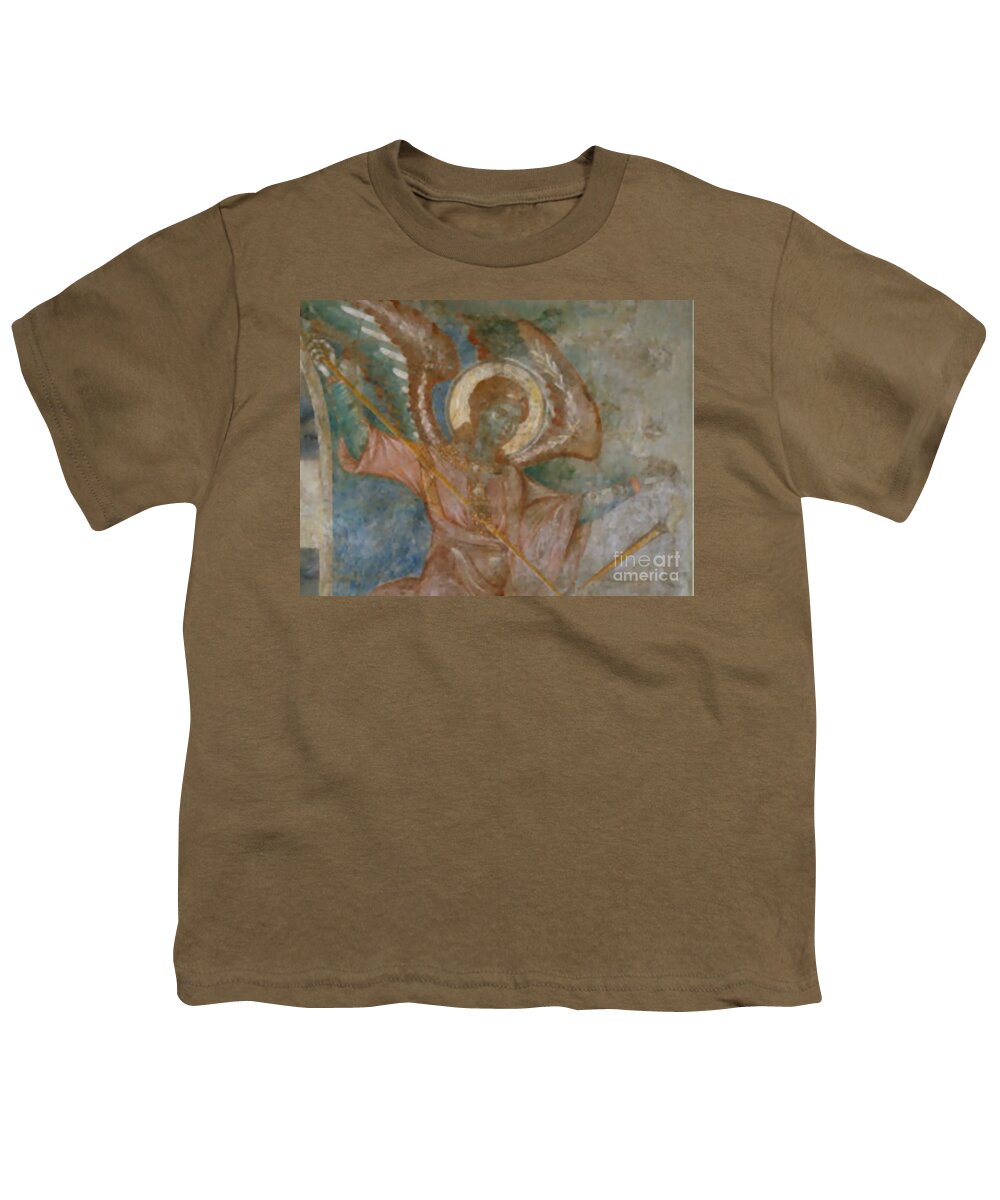 Church Youth T-Shirt featuring the painting Anghel by Matteo TOTARO