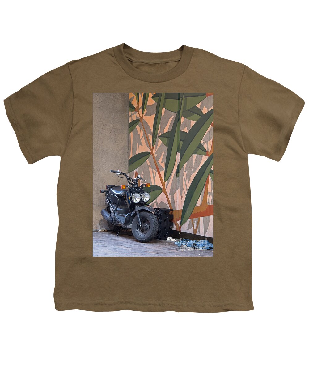 Motorcycle Youth T-Shirt featuring the photograph Artsy Parking Space by Ann Horn