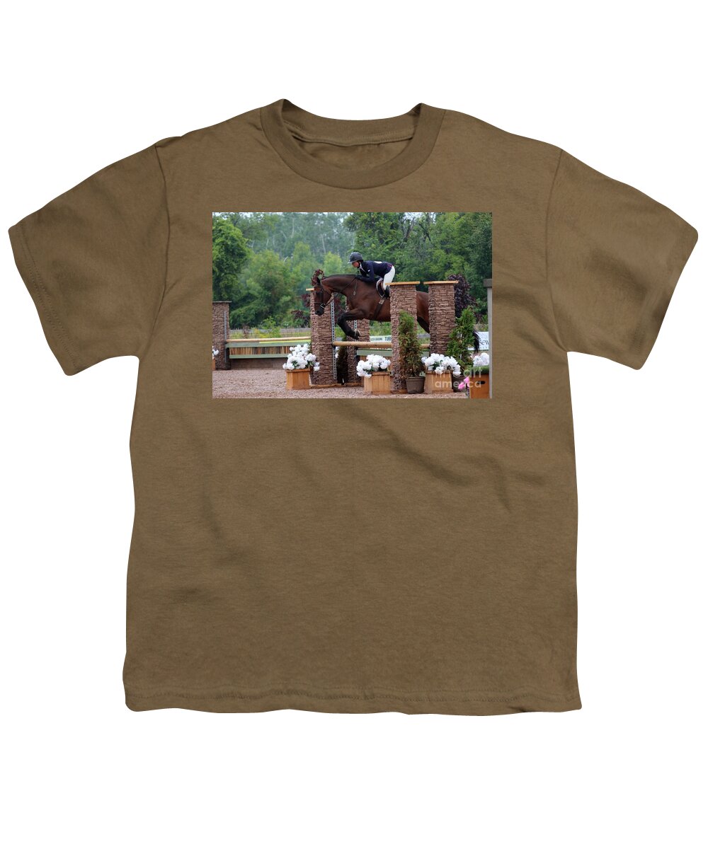 Horse Youth T-Shirt featuring the photograph At-c-hunter71 by Janice Byer