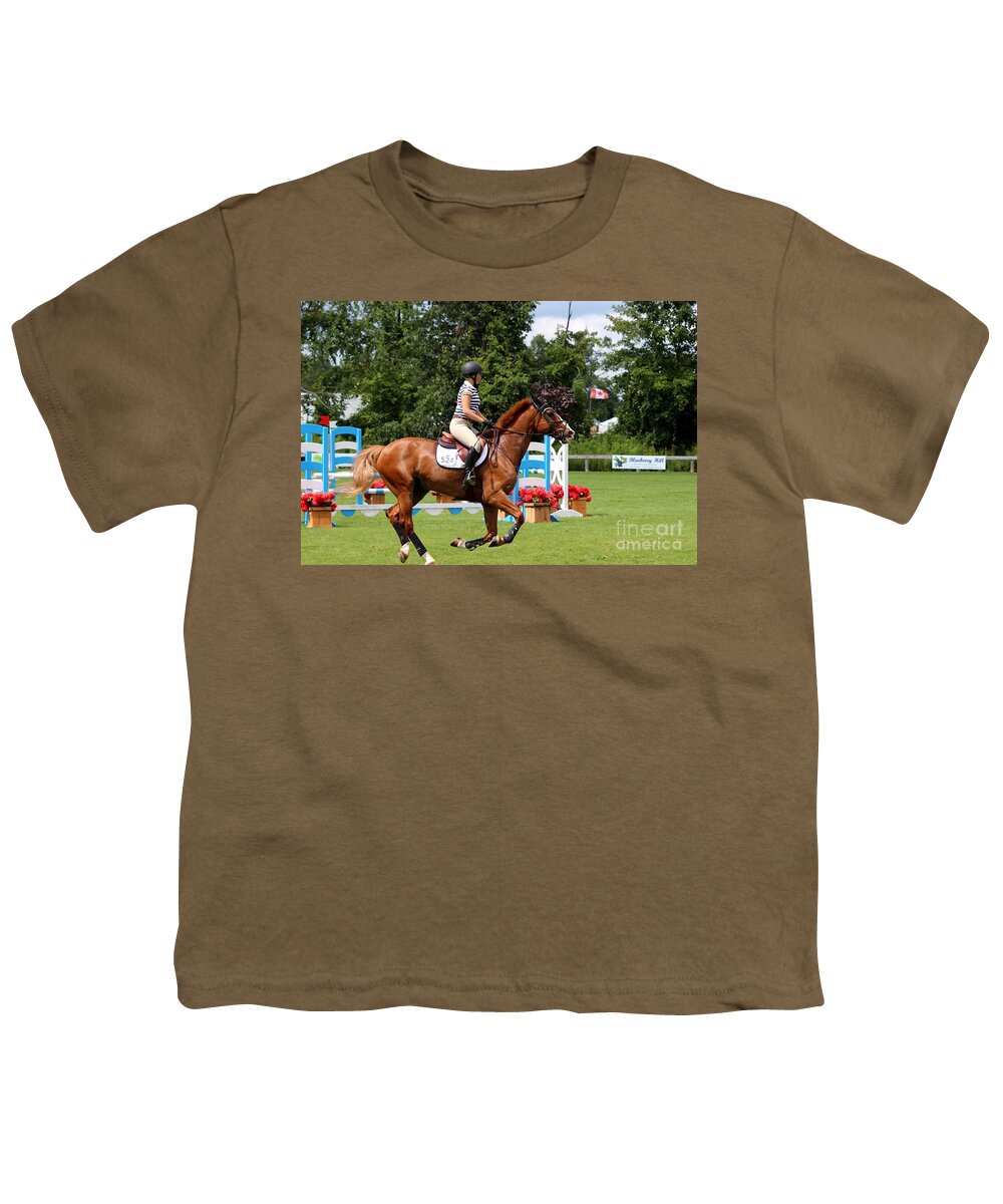 Horse Youth T-Shirt featuring the photograph At-c-jumper150 by Janice Byer