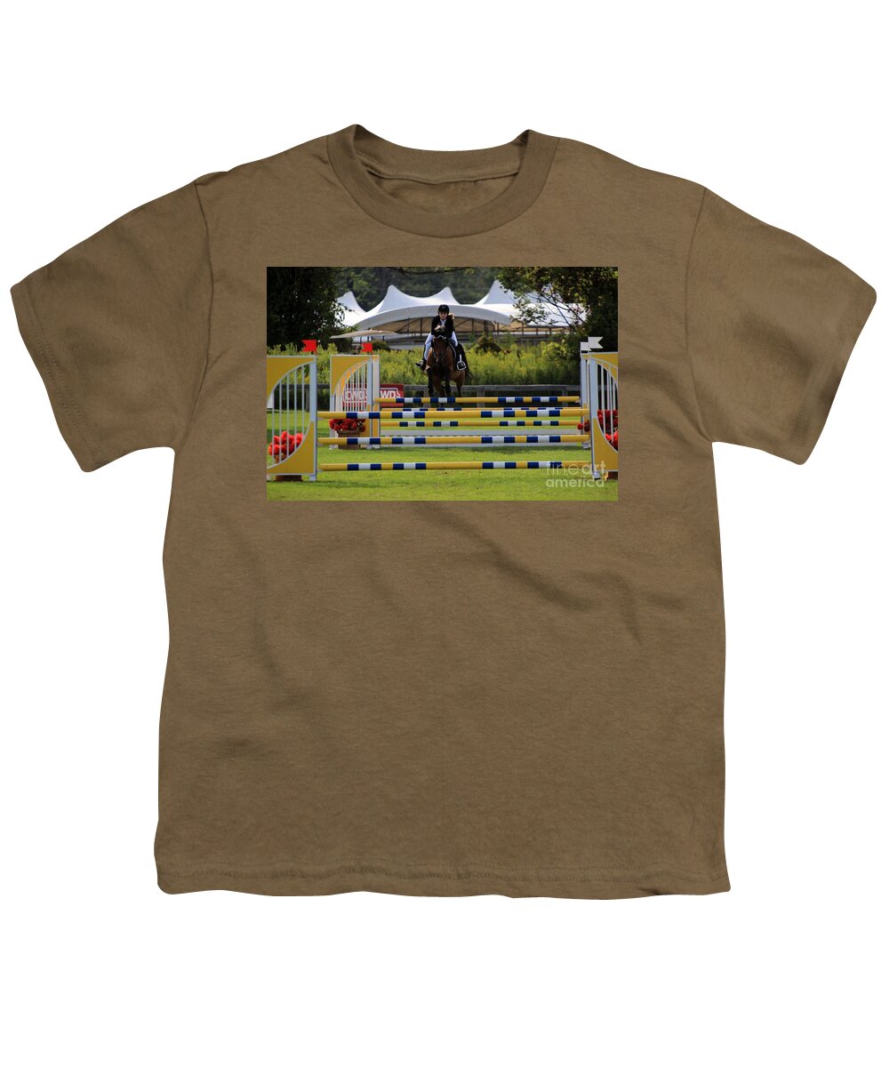 Horse Youth T-Shirt featuring the photograph At-su-jumper58 by Janice Byer