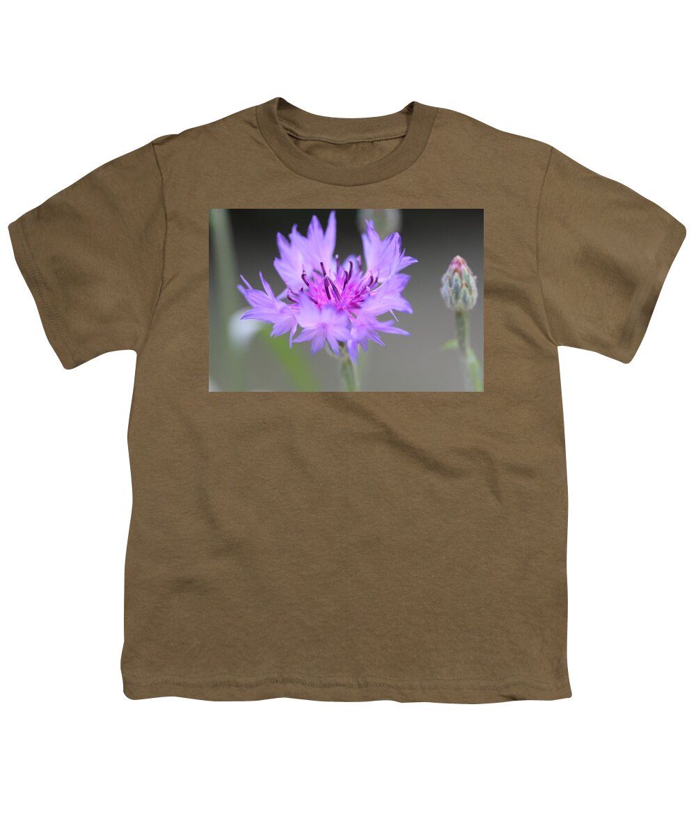 Flower Youth T-Shirt featuring the photograph Bachelor's Buttons by Ruth Kamenev