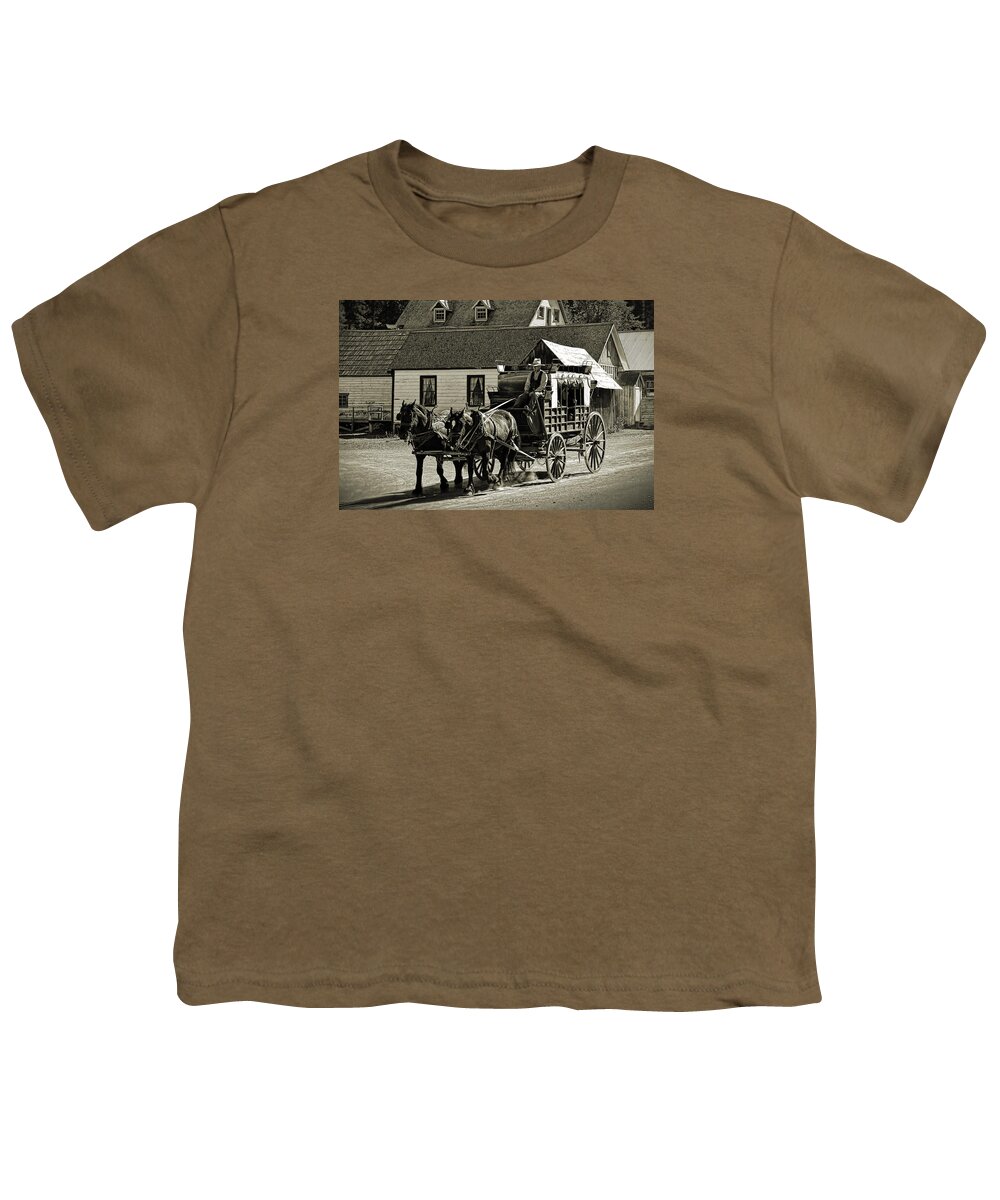 Stagecoach Youth T-Shirt featuring the photograph B.C. Express Co. by Ed Hall
