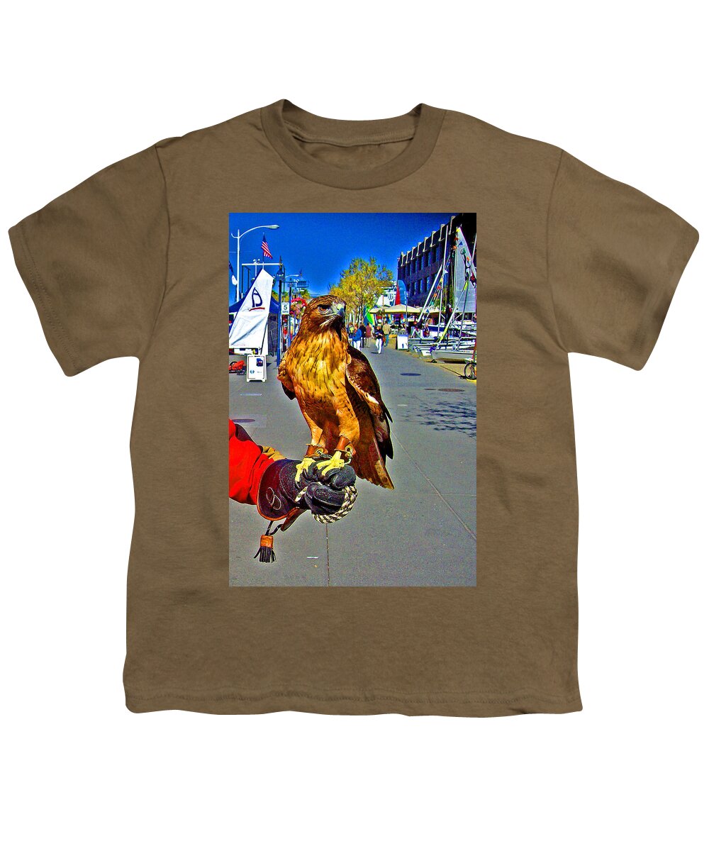 The Story Of Joe And Floyd Youth T-Shirt featuring the digital art Bird of Prey at Boat Show 2013 by Joseph Coulombe