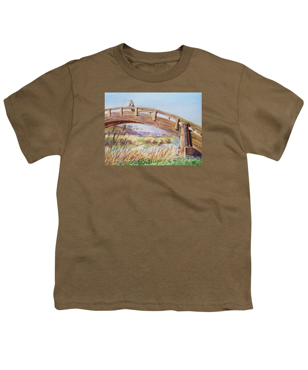 California Youth T-Shirt featuring the painting Breezy Day At The Marina by Irina Sztukowski