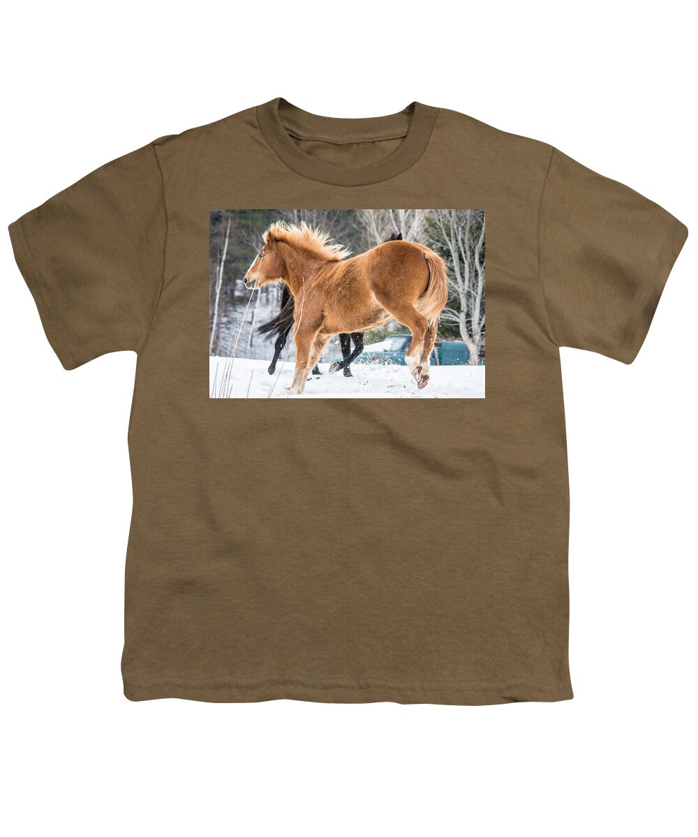 Horse Youth T-Shirt featuring the photograph Bucking by Cheryl Baxter