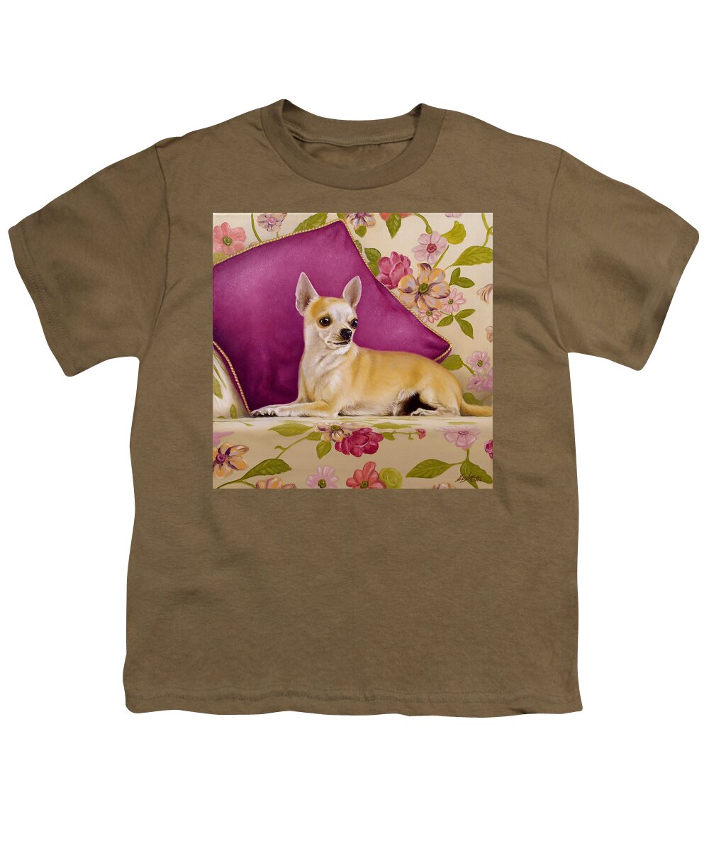 Chihuahua Youth T-Shirt featuring the painting Chihuahua II by John Silver