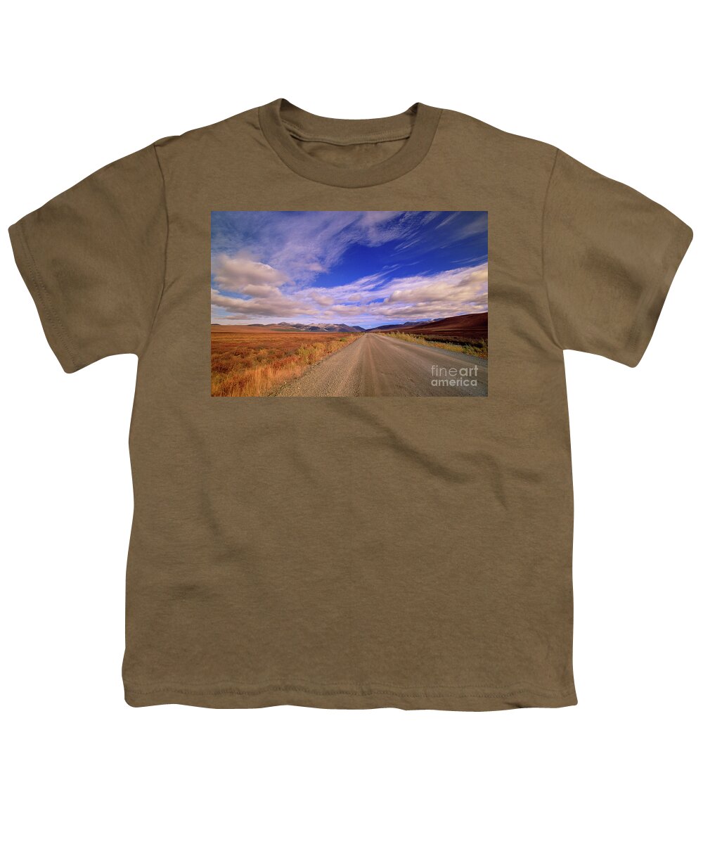 00341510 Youth T-Shirt featuring the photograph Clouds Over Fall Tundra by Yva Momatiuk John Eastcott