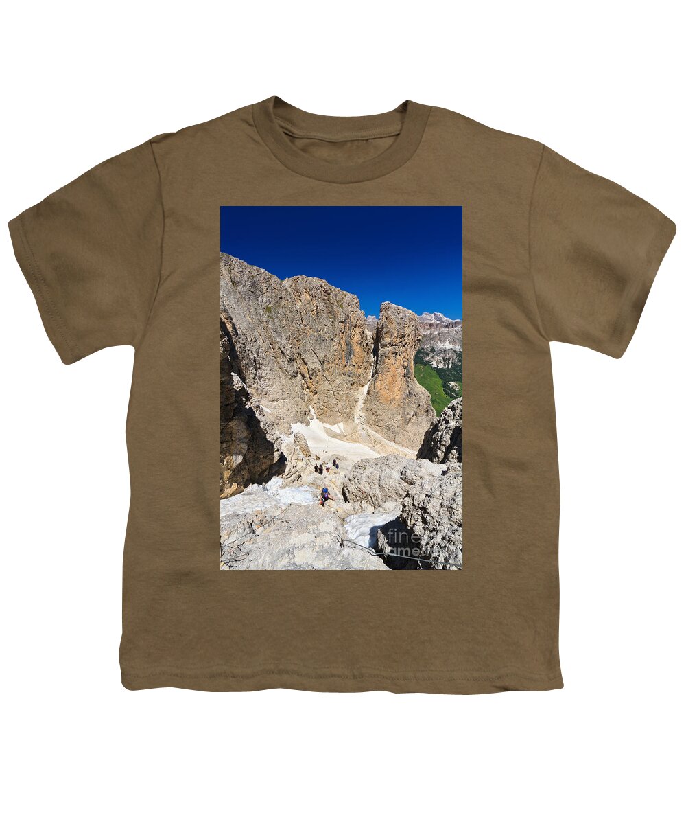 Alto Adige Youth T-Shirt featuring the photograph Dolomiti - landscape from Sella Mount by Antonio Scarpi
