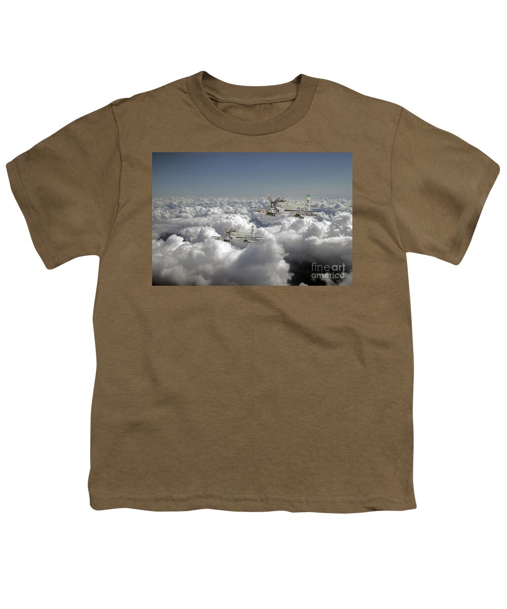 Douglas Skyraider Youth T-Shirt featuring the digital art Douglas Skyraider by Airpower Art