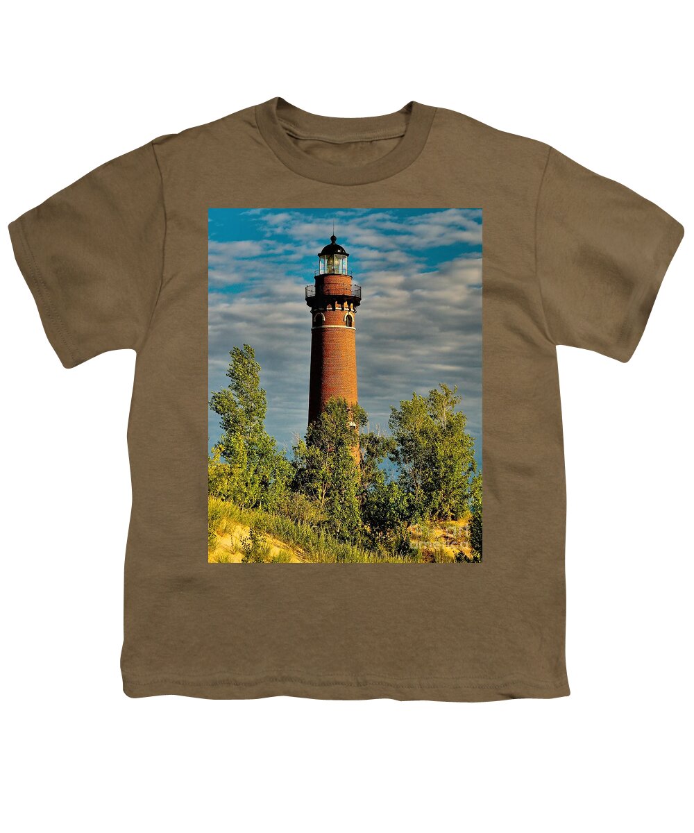 Lighthouse Youth T-Shirt featuring the photograph Early Light at Little Sable by Nick Zelinsky Jr