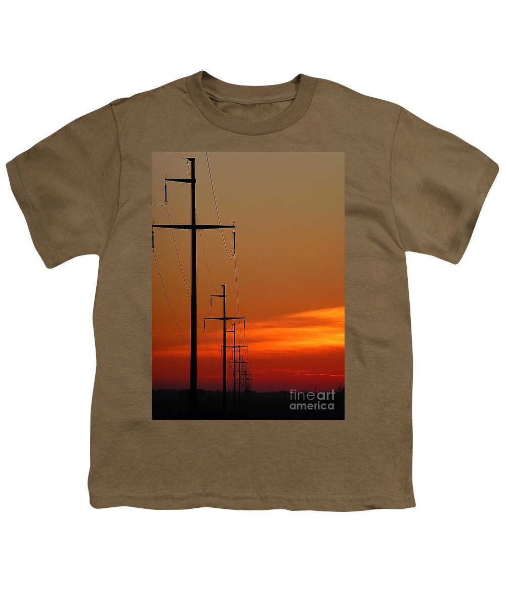 Sunrise Youth T-Shirt featuring the photograph Electricity by Amalia Suruceanu