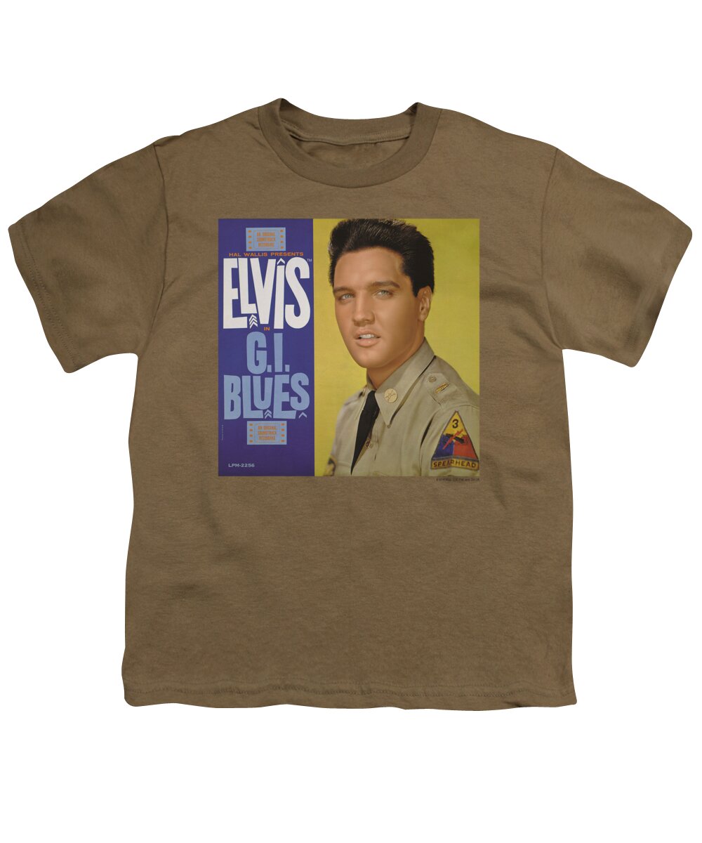 Elvis Youth T-Shirt featuring the digital art Elvis - G I Blues Album by Brand A
