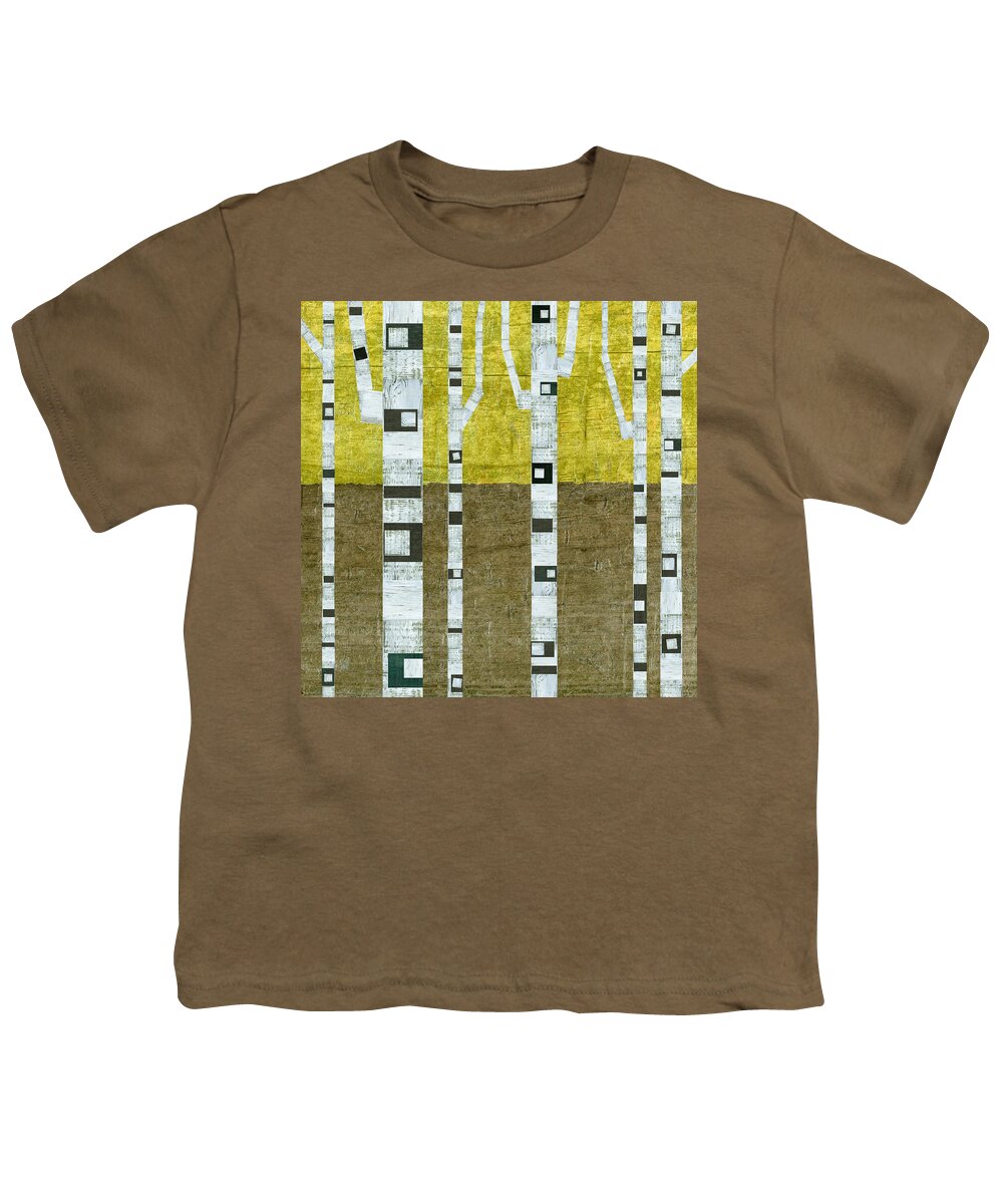 Birch Tree Youth T-Shirt featuring the painting Fall Birches by Michelle Calkins